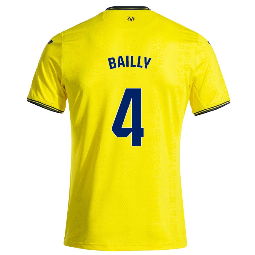 Hombre Fútbol Camiseta Eric Bailly #4 Amarillo Negro 1ª Equipación 2024/25 México