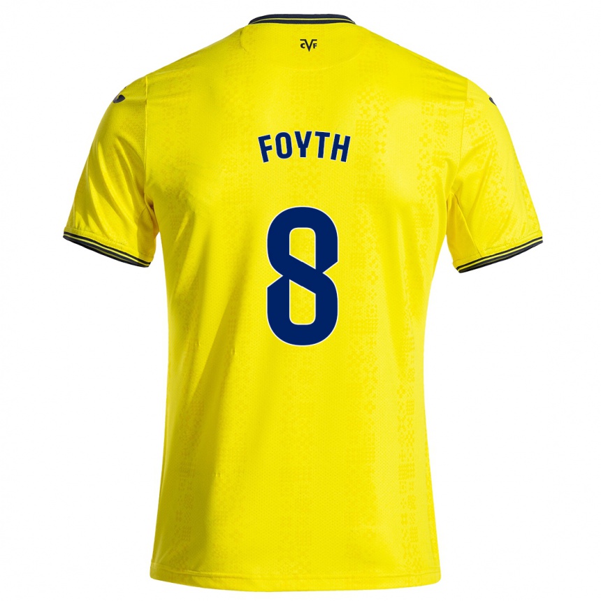 Hombre Fútbol Camiseta Juan Foyth #8 Amarillo Negro 1ª Equipación 2024/25 México