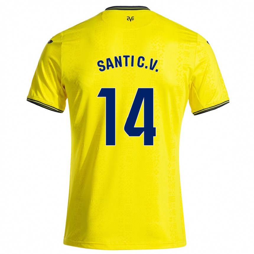 Hombre Fútbol Camiseta Santi Comesaña #14 Amarillo Negro 1ª Equipación 2024/25 México