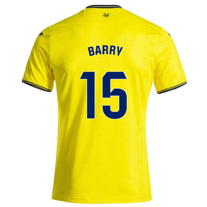 Hombre Fútbol Camiseta Thierno Barry #15 Amarillo Negro 1ª Equipación 2024/25 México