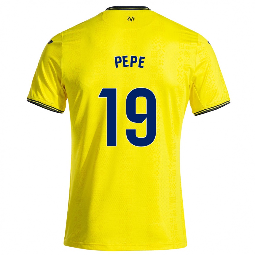 Hombre Fútbol Camiseta Nicolas Pepe #19 Amarillo Negro 1ª Equipación 2024/25 México