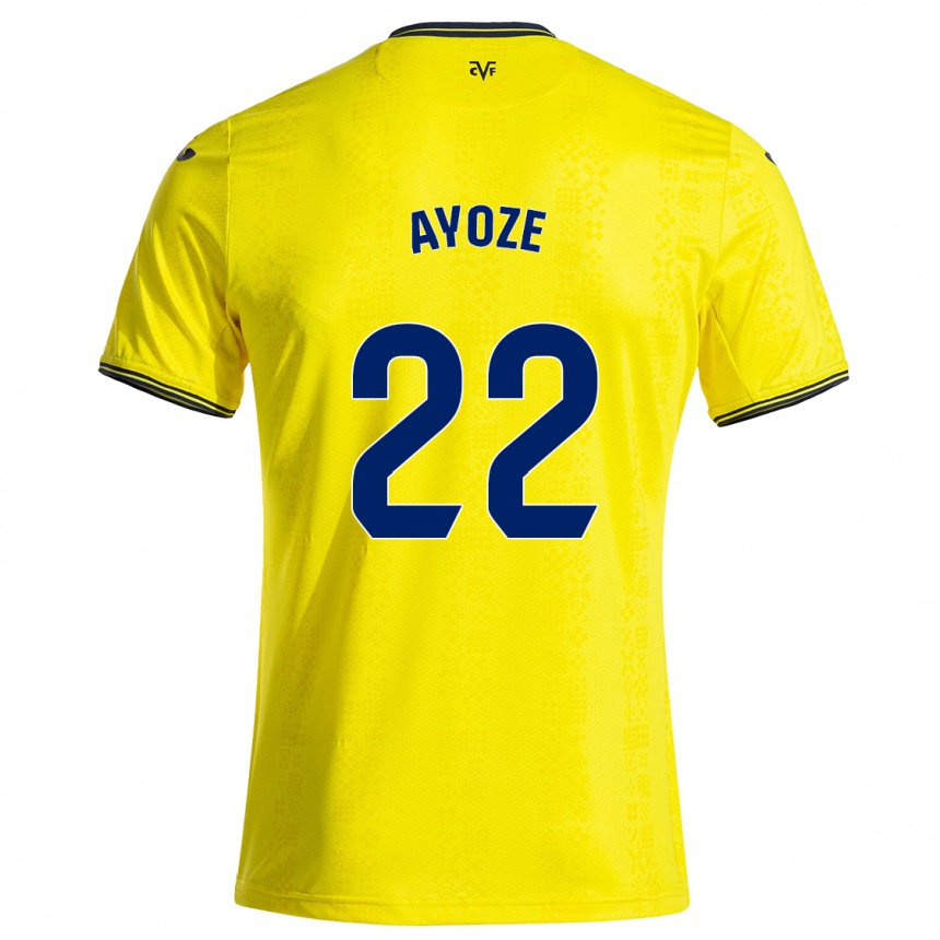 Hombre Fútbol Camiseta Ayoze Perez #22 Amarillo Negro 1ª Equipación 2024/25 México