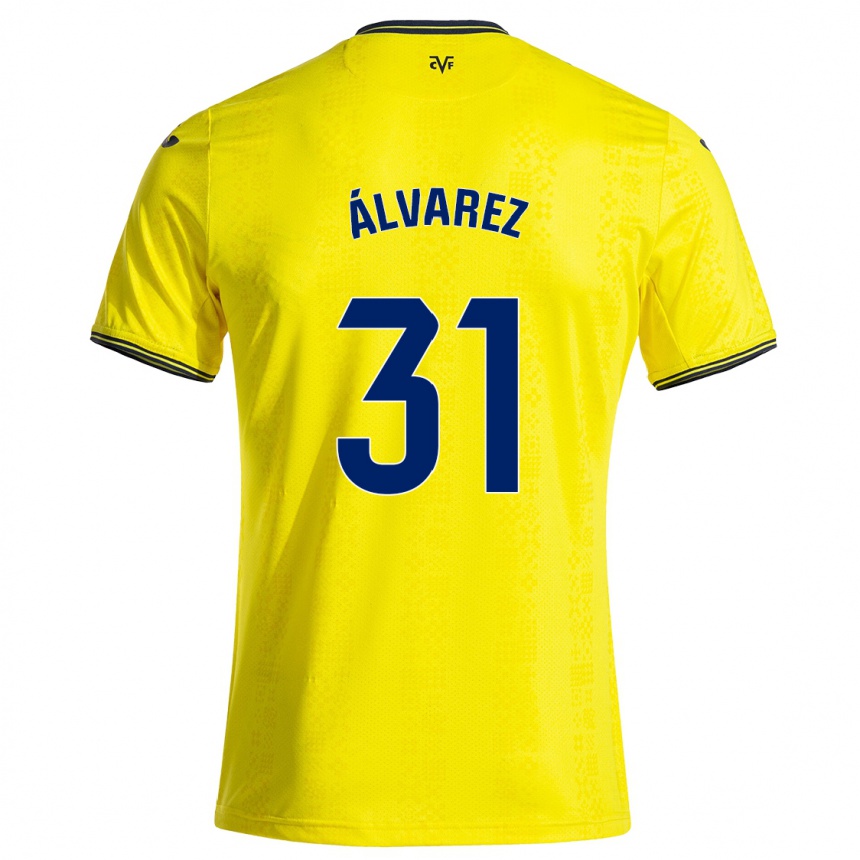 Hombre Fútbol Camiseta Iker Álvarez #31 Amarillo Negro 1ª Equipación 2024/25 México