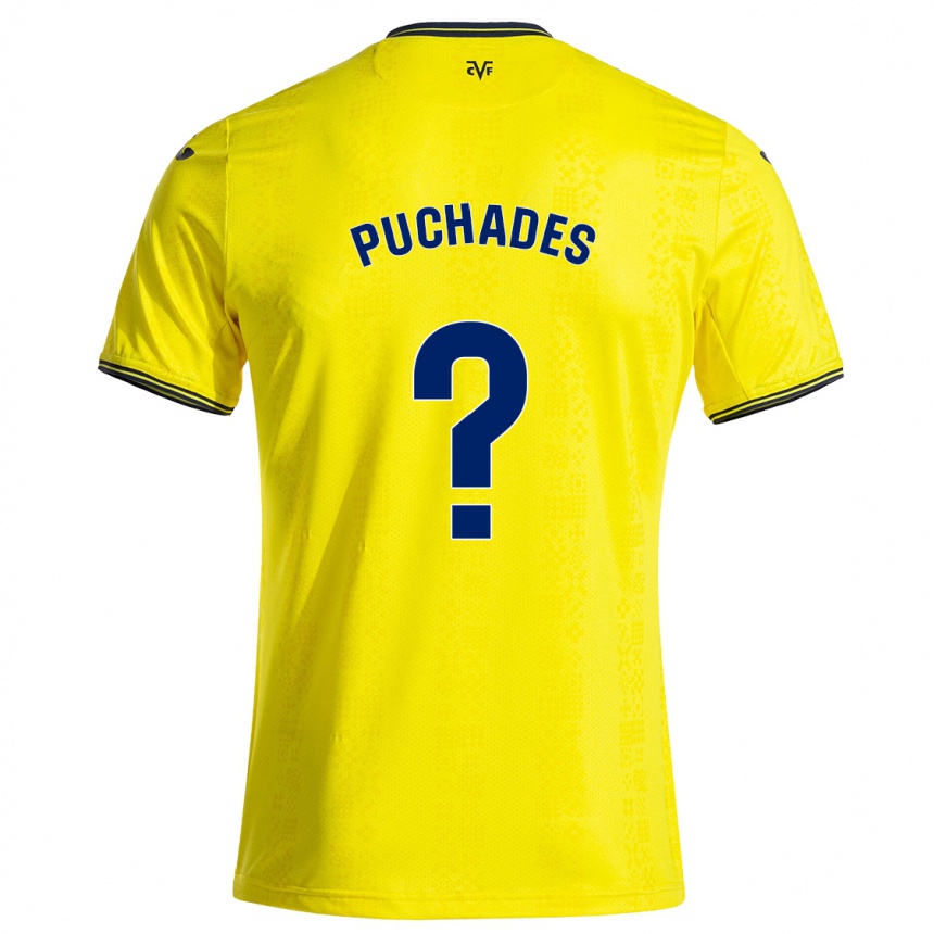 Hombre Fútbol Camiseta Fran Puchades #0 Amarillo Negro 1ª Equipación 2024/25 México