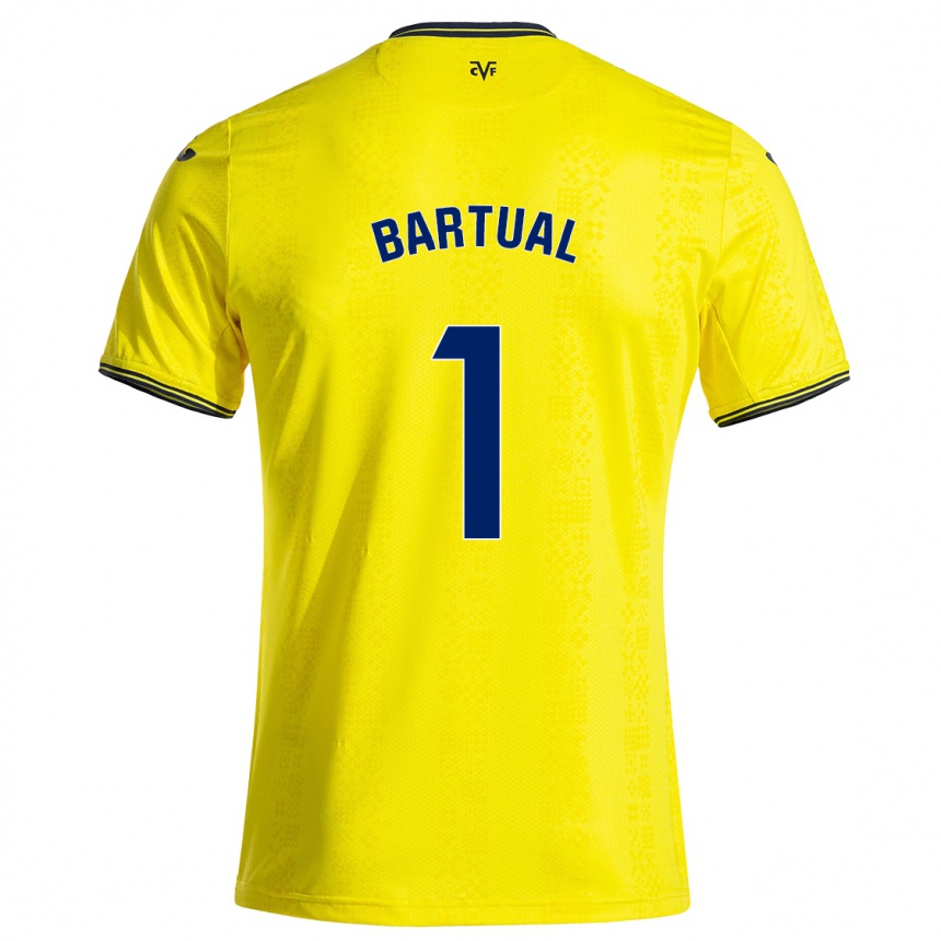 Hombre Fútbol Camiseta Kike Bartual #1 Amarillo Negro 1ª Equipación 2024/25 México