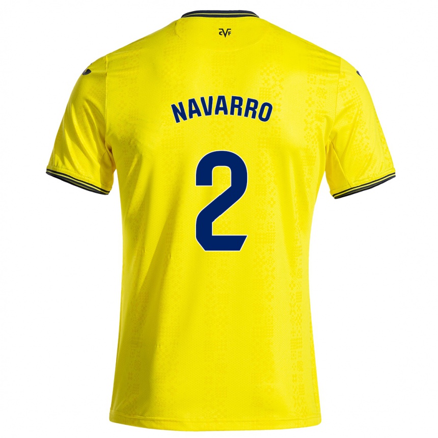 Hombre Fútbol Camiseta Pau Navarro #2 Amarillo Negro 1ª Equipación 2024/25 México