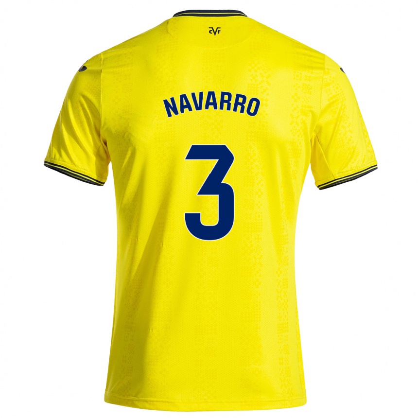 Hombre Fútbol Camiseta Pablo Navarro #3 Amarillo Negro 1ª Equipación 2024/25 México