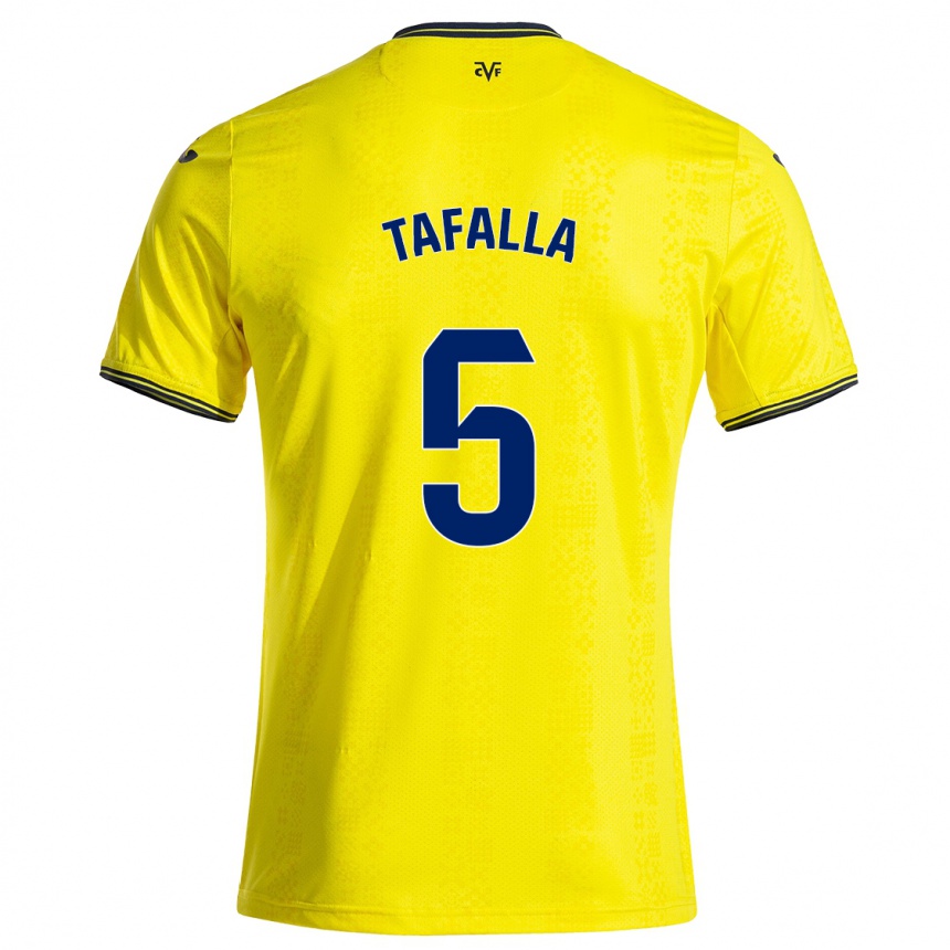 Hombre Fútbol Camiseta Fran Tafalla #5 Amarillo Negro 1ª Equipación 2024/25 México