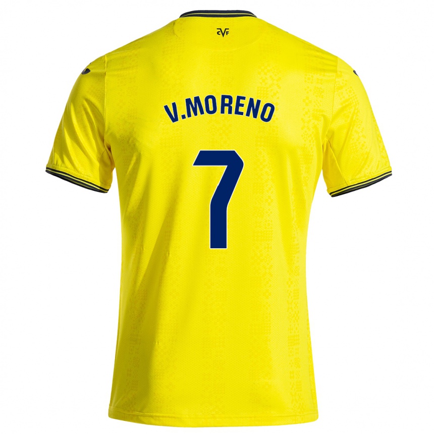 Hombre Fútbol Camiseta Víctor Moreno #7 Amarillo Negro 1ª Equipación 2024/25 México