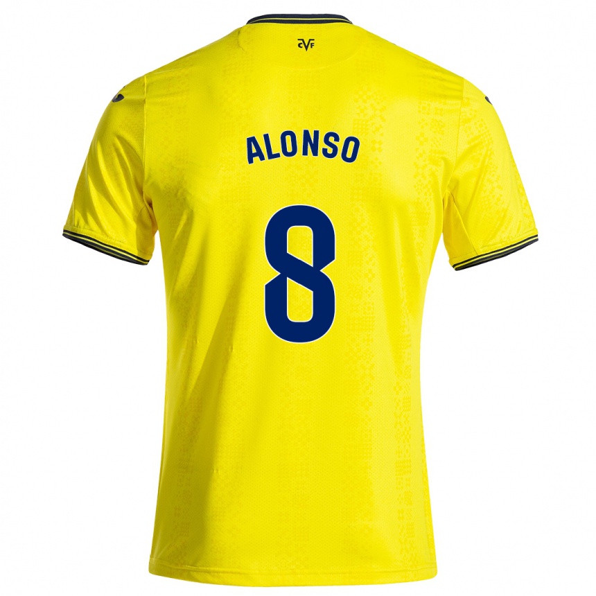 Hombre Fútbol Camiseta Rodri Alonso #8 Amarillo Negro 1ª Equipación 2024/25 México