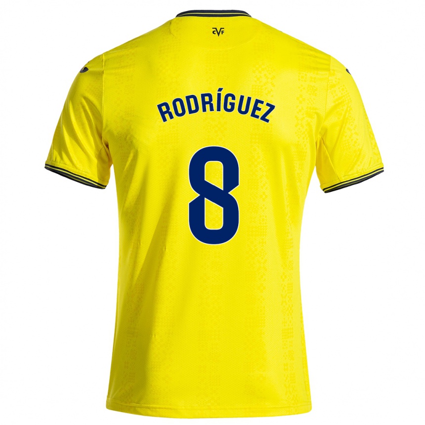 Hombre Fútbol Camiseta Unai Rodríguez #8 Amarillo Negro 1ª Equipación 2024/25 México