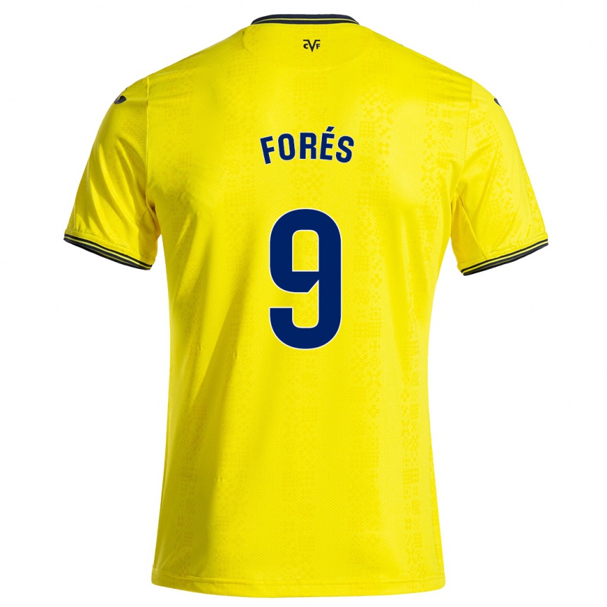 Hombre Fútbol Camiseta Álex Forés #9 Amarillo Negro 1ª Equipación 2024/25 México