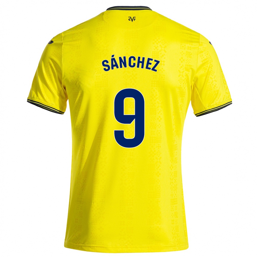 Hombre Fútbol Camiseta Edu Sánchez #9 Amarillo Negro 1ª Equipación 2024/25 México