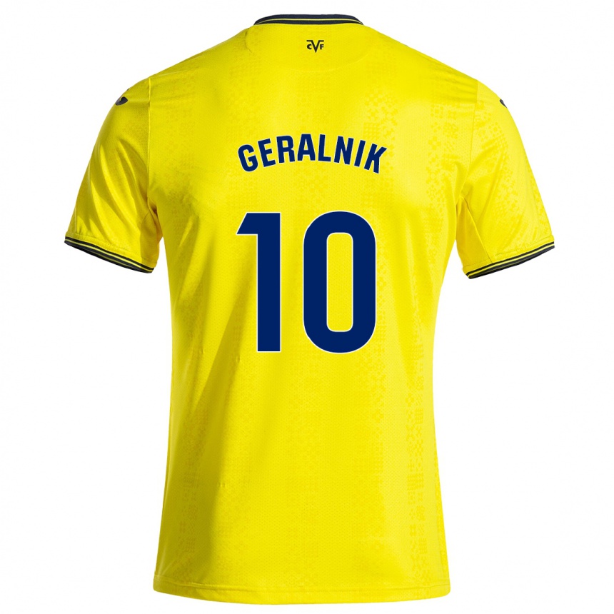 Hombre Fútbol Camiseta Tiago Geralnik #10 Amarillo Negro 1ª Equipación 2024/25 México