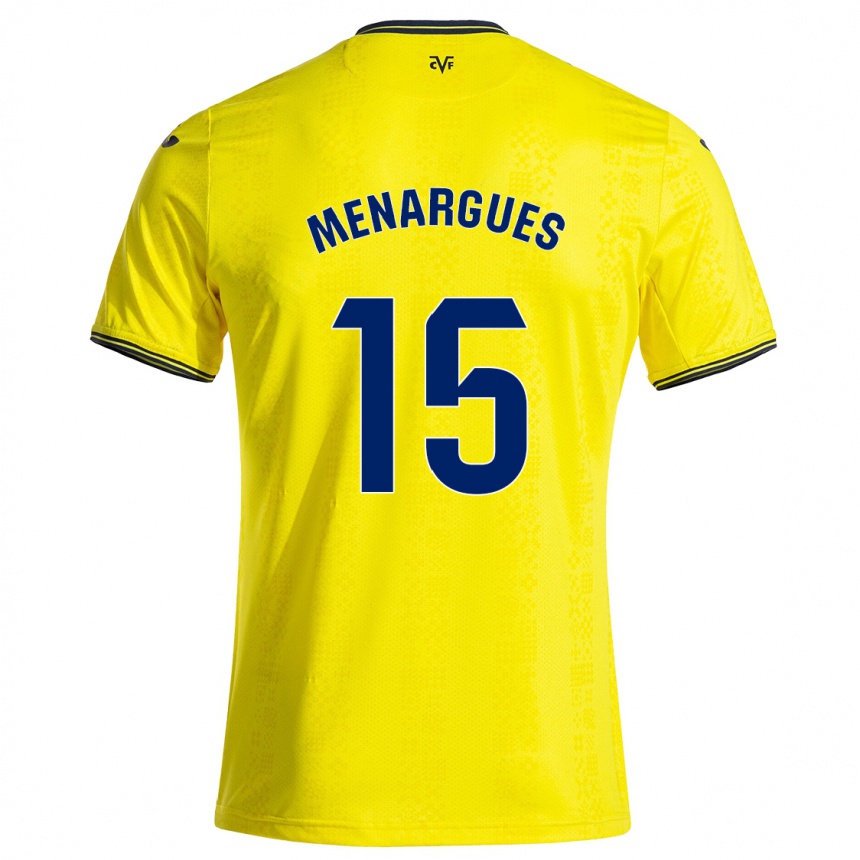 Hombre Fútbol Camiseta Joseda Menargues #15 Amarillo Negro 1ª Equipación 2024/25 México