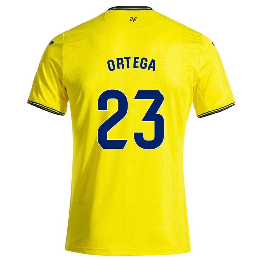 Hombre Fútbol Camiseta Jordi Ortega #23 Amarillo Negro 1ª Equipación 2024/25 México