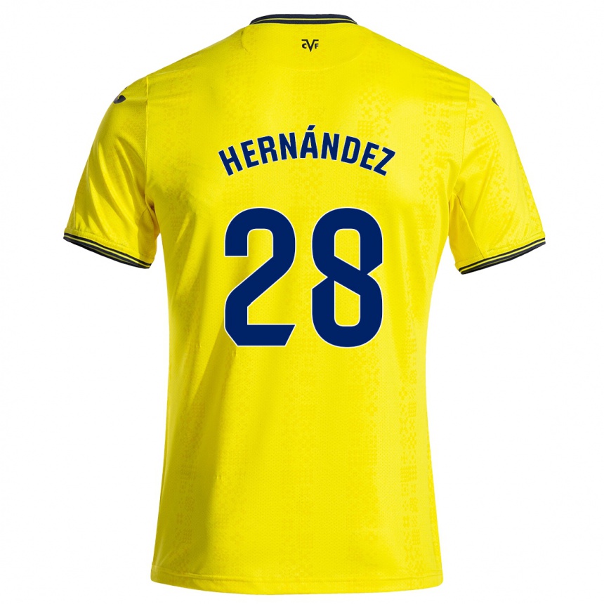 Hombre Fútbol Camiseta Gerard Hernández #28 Amarillo Negro 1ª Equipación 2024/25 México