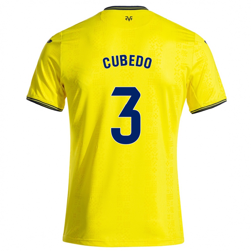 Hombre Fútbol Camiseta Cristina Cubedo #3 Amarillo Negro 1ª Equipación 2024/25 México