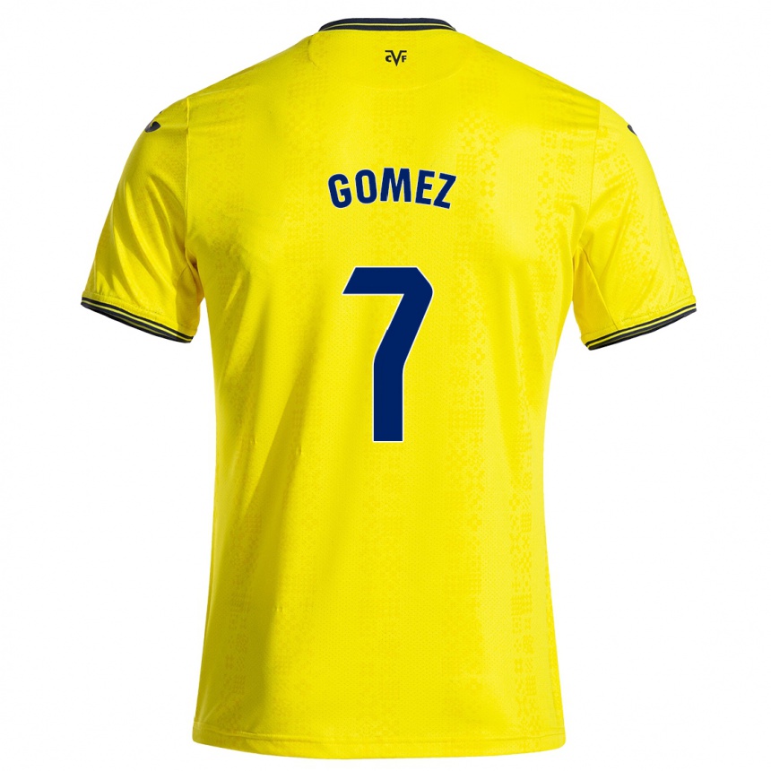 Hombre Fútbol Camiseta Lucía Gómez #7 Amarillo Negro 1ª Equipación 2024/25 México