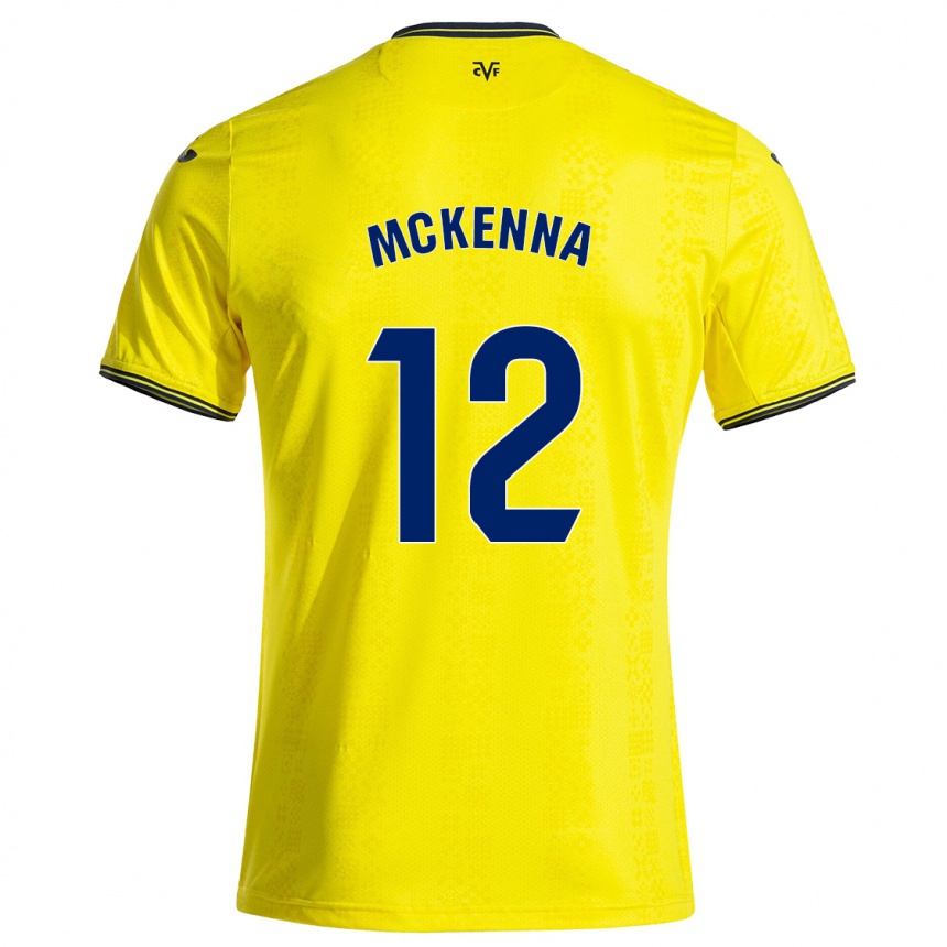 Hombre Fútbol Camiseta Kayla Mckenna #12 Amarillo Negro 1ª Equipación 2024/25 México