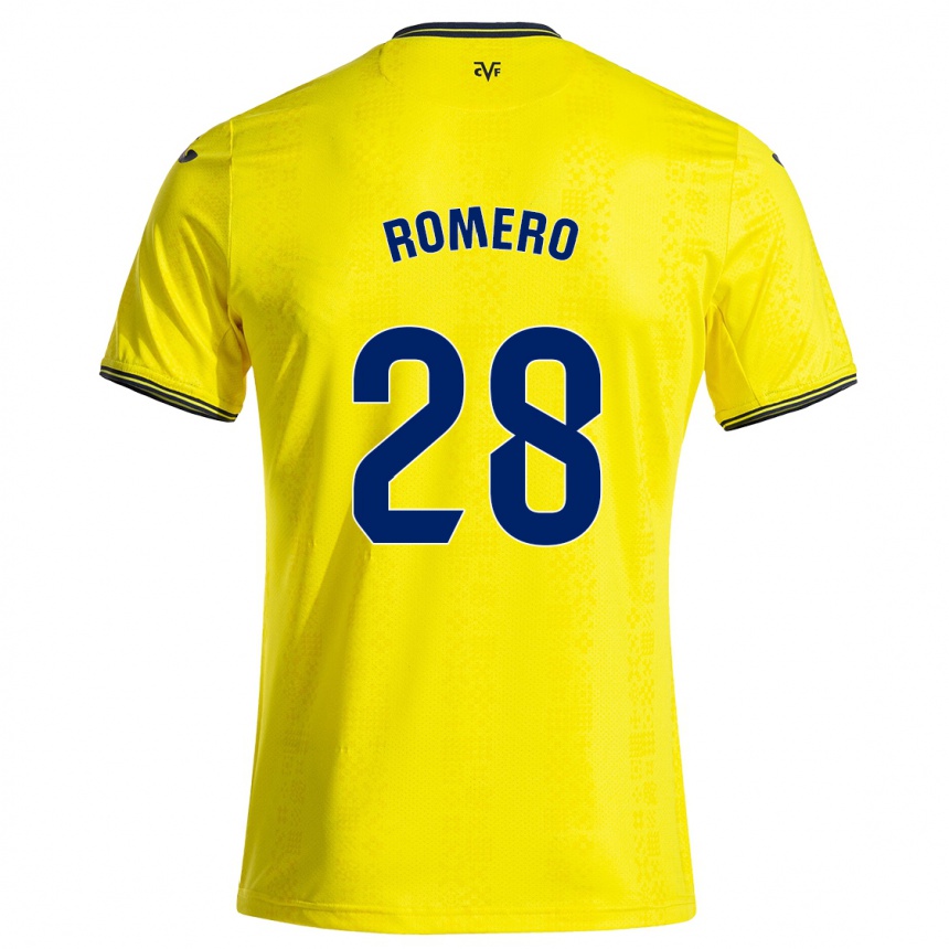 Hombre Fútbol Camiseta María Romero #28 Amarillo Negro 1ª Equipación 2024/25 México