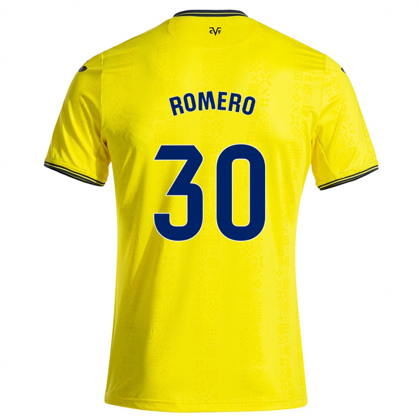 Hombre Fútbol Camiseta Lucía Romero #30 Amarillo Negro 1ª Equipación 2024/25 México