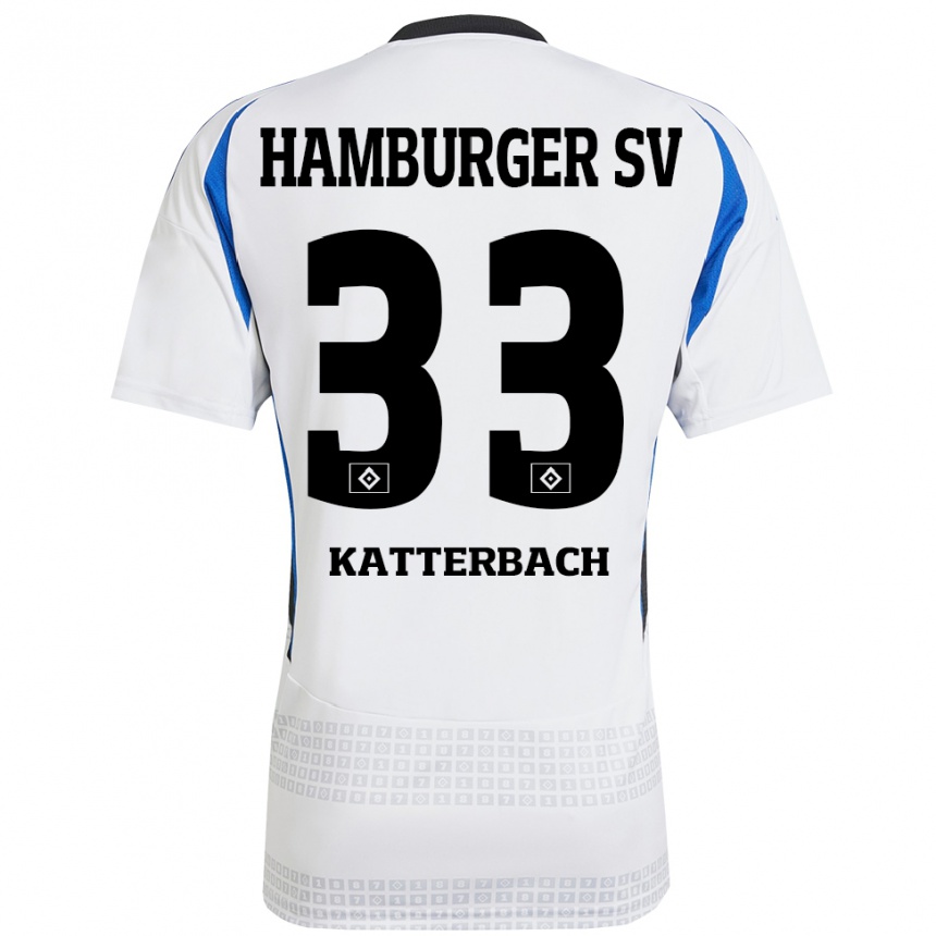 Hombre Fútbol Camiseta Noah Katterbach #33 Blanco Azul 1ª Equipación 2024/25 México