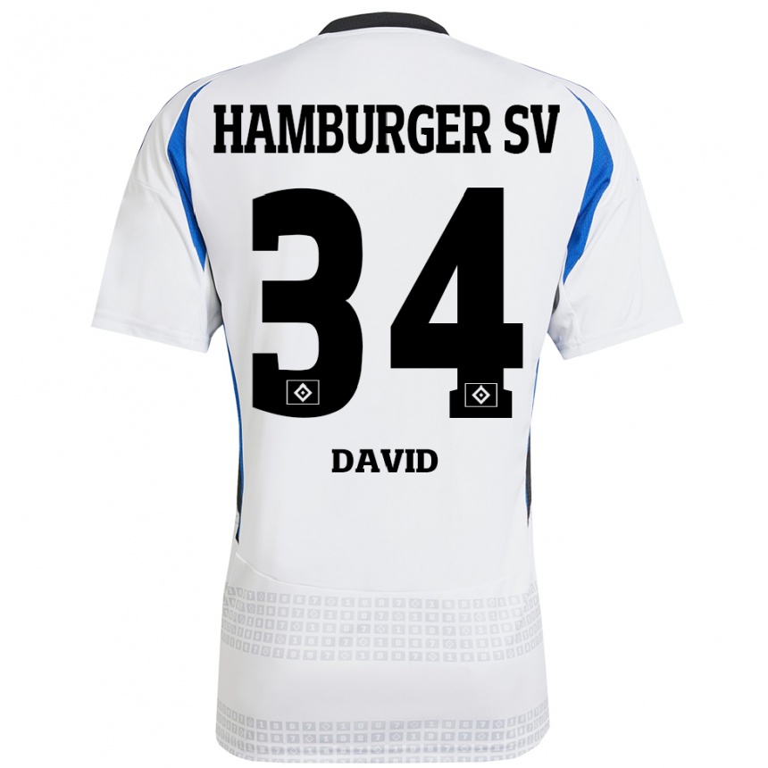 Hombre Fútbol Camiseta Jonas David #34 Blanco Azul 1ª Equipación 2024/25 México