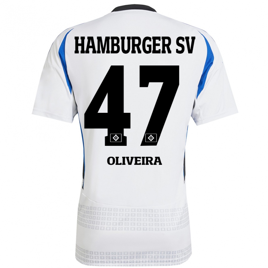 Hombre Fútbol Camiseta Nicolas Oliveira #47 Blanco Azul 1ª Equipación 2024/25 México