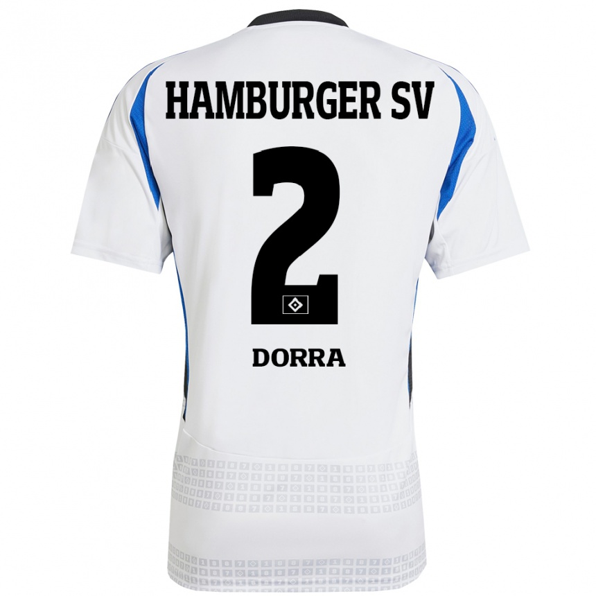 Hombre Fútbol Camiseta Raphael Dorra #2 Blanco Azul 1ª Equipación 2024/25 México