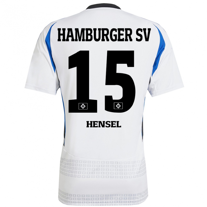 Hombre Fútbol Camiseta Janoah Hensel #15 Blanco Azul 1ª Equipación 2024/25 México