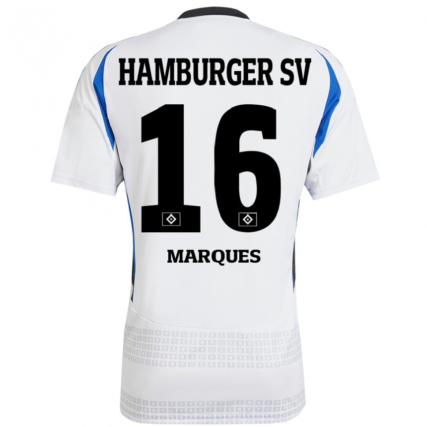 Hombre Fútbol Camiseta Alex Da Graca Marques #16 Blanco Azul 1ª Equipación 2024/25 México