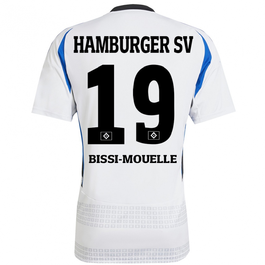 Hombre Fútbol Camiseta Jason Bissi-Mouelle #19 Blanco Azul 1ª Equipación 2024/25 México