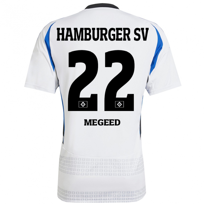 Hombre Fútbol Camiseta Omar Megeed #22 Blanco Azul 1ª Equipación 2024/25 México