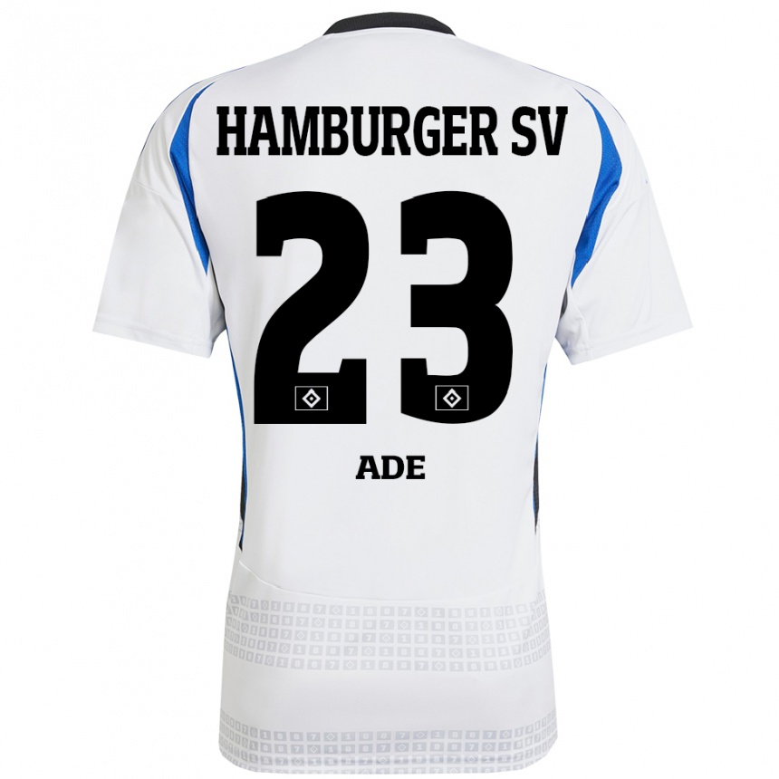 Hombre Fútbol Camiseta Jeremy Ade #23 Blanco Azul 1ª Equipación 2024/25 México