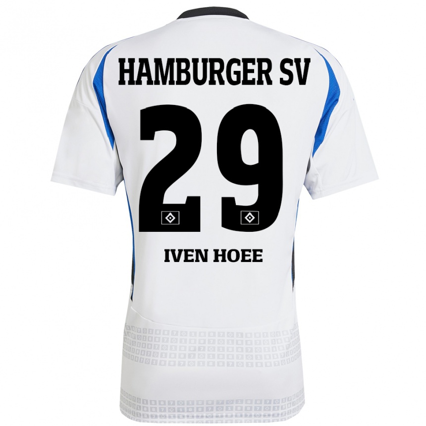 Hombre Fútbol Camiseta Lennart Iven Hoee #29 Blanco Azul 1ª Equipación 2024/25 México