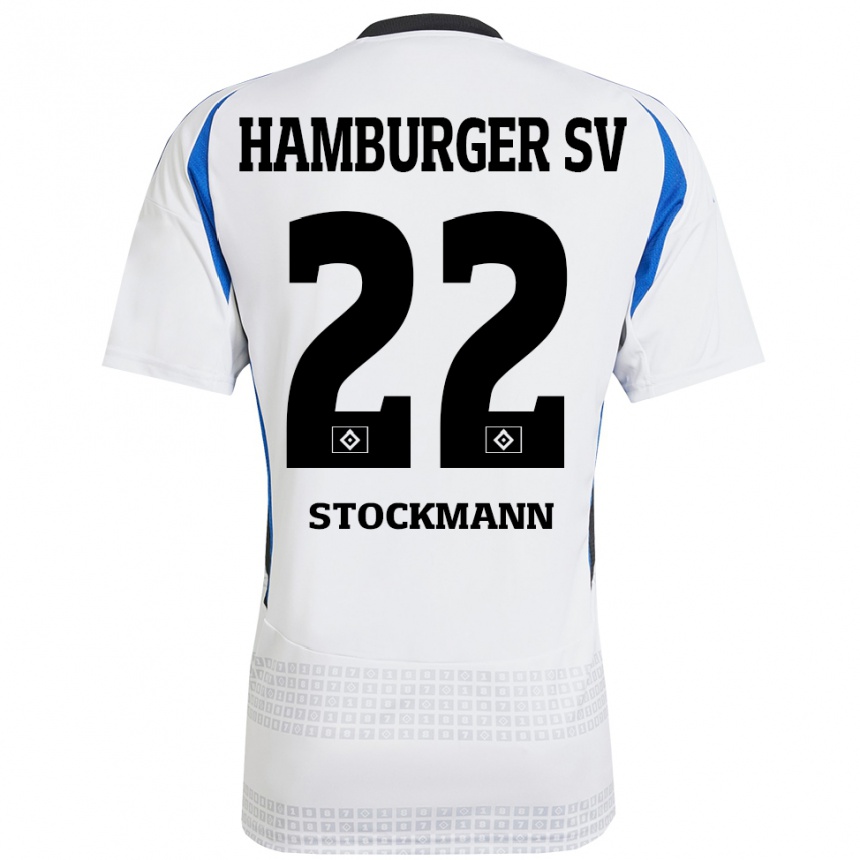 Hombre Fútbol Camiseta Sarah Stöckmann #22 Blanco Azul 1ª Equipación 2024/25 México