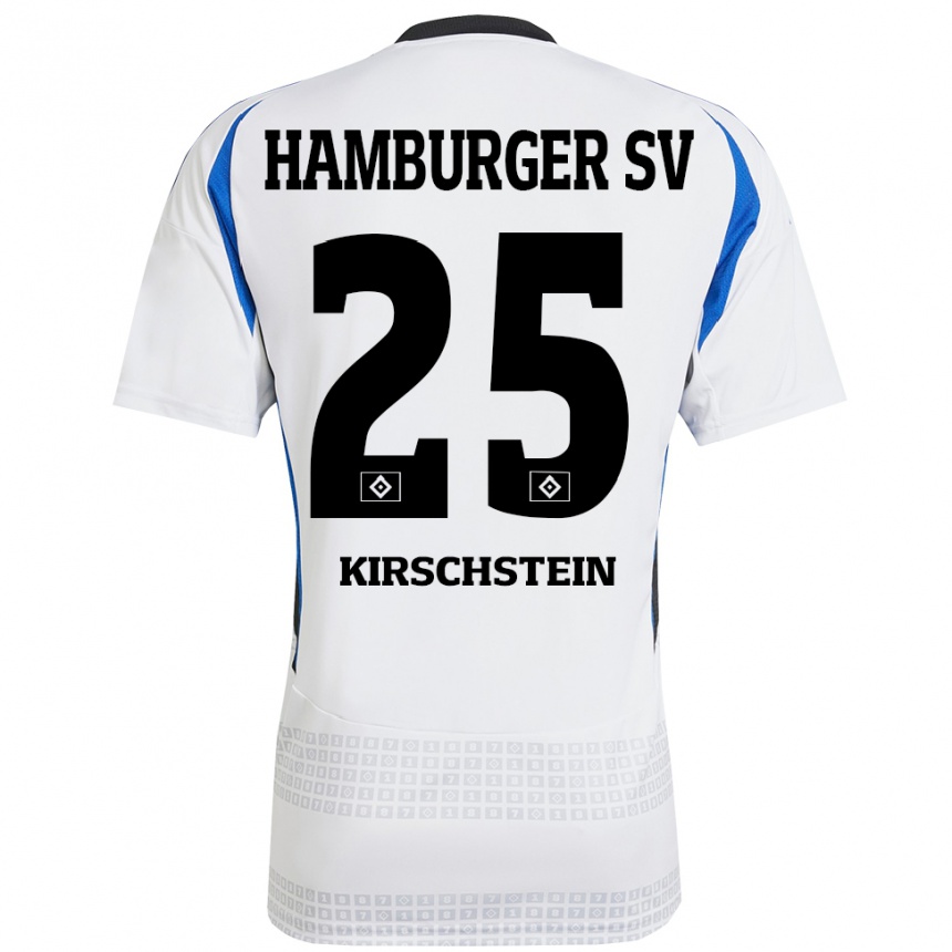 Hombre Fútbol Camiseta Merle Kirschstein #25 Blanco Azul 1ª Equipación 2024/25 México