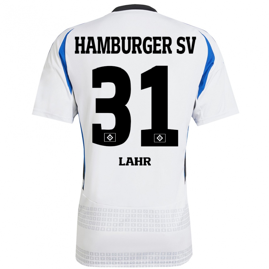 Hombre Fútbol Camiseta Jobina Lahr #31 Blanco Azul 1ª Equipación 2024/25 México