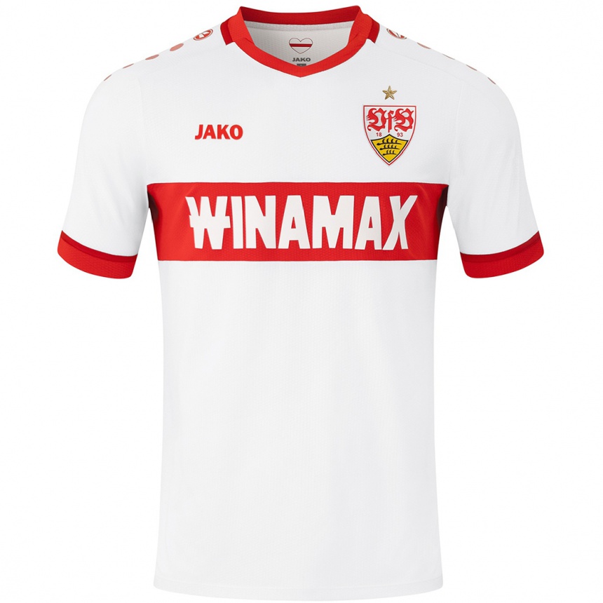 Hombre Fútbol Camiseta Jannik Fortenbacher #0 Blanco Rojo 1ª Equipación 2024/25 México