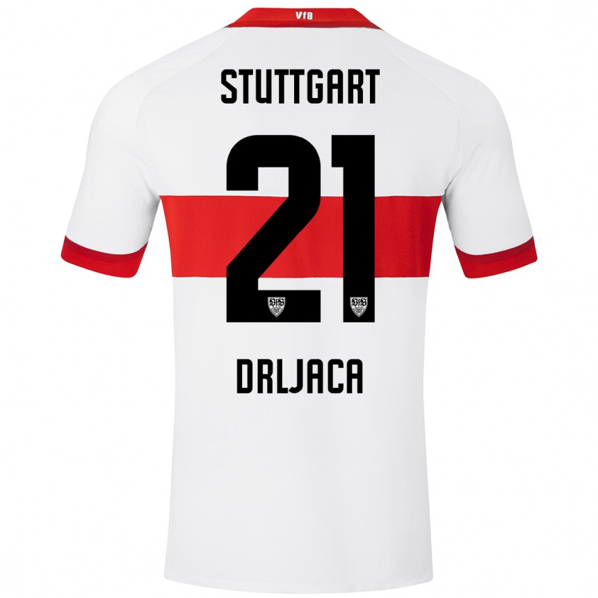 Hombre Fútbol Camiseta Stefan Drljaca #21 Blanco Rojo 1ª Equipación 2024/25 México