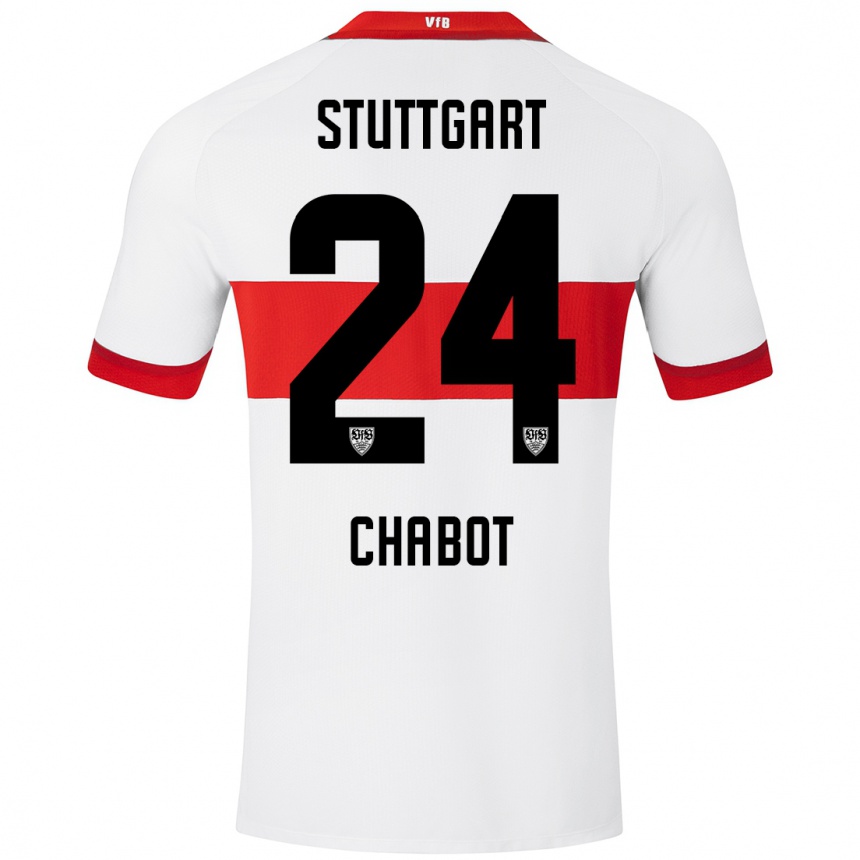 Hombre Fútbol Camiseta Jeff Chabot #24 Blanco Rojo 1ª Equipación 2024/25 México