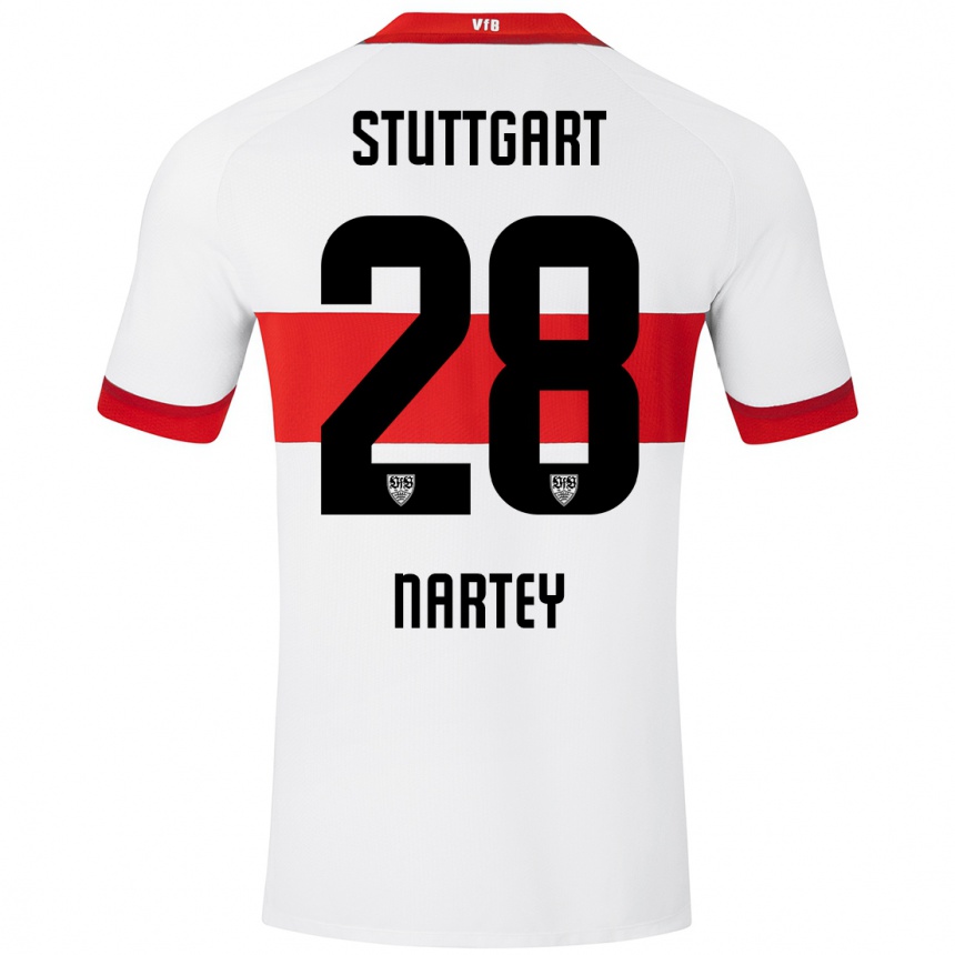 Hombre Fútbol Camiseta Nikolas Nartey #28 Blanco Rojo 1ª Equipación 2024/25 México