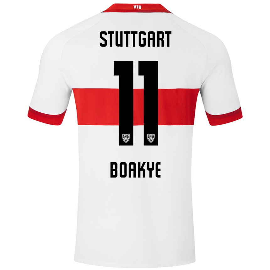 Hombre Fútbol Camiseta Benjamin Boakye #11 Blanco Rojo 1ª Equipación 2024/25 México