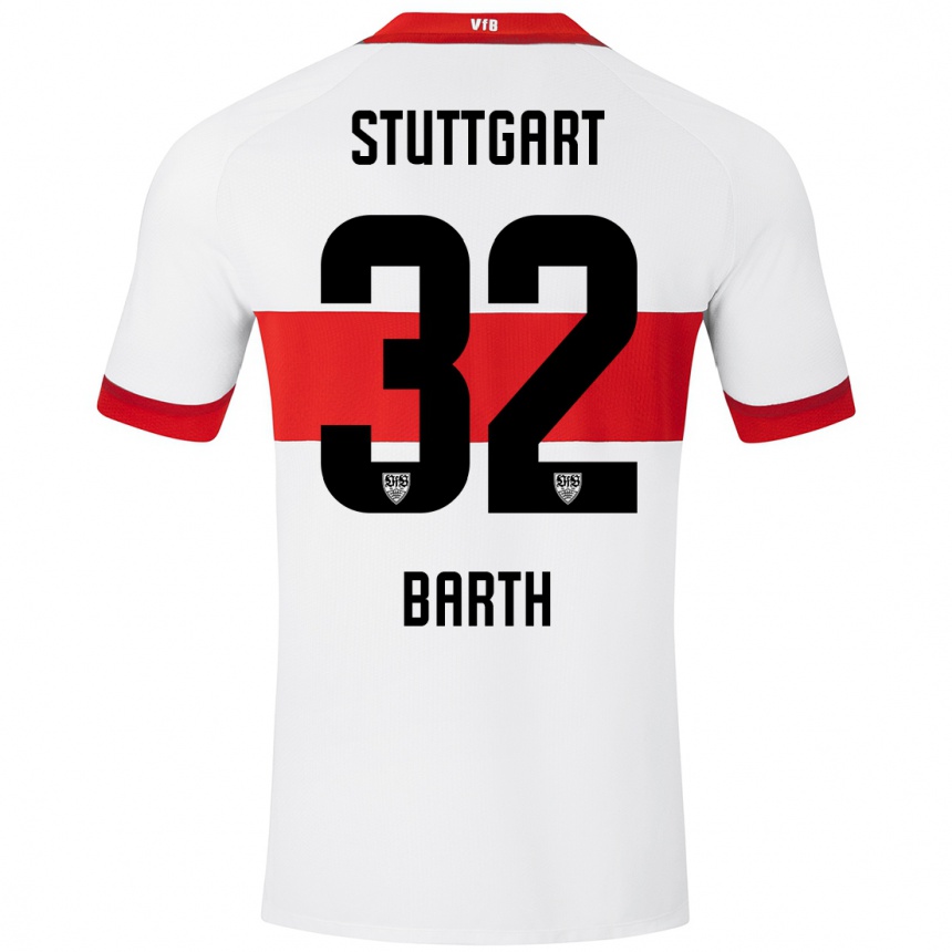 Hombre Fútbol Camiseta Tom Barth #32 Blanco Rojo 1ª Equipación 2024/25 México