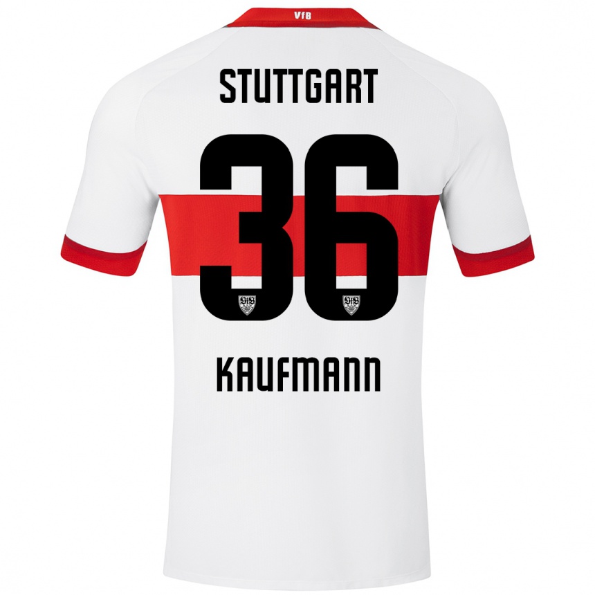 Hombre Fútbol Camiseta Tino Kaufmann #36 Blanco Rojo 1ª Equipación 2024/25 México