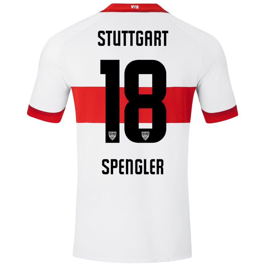 Hombre Fútbol Camiseta Jana Spengler #18 Blanco Rojo 1ª Equipación 2024/25 México