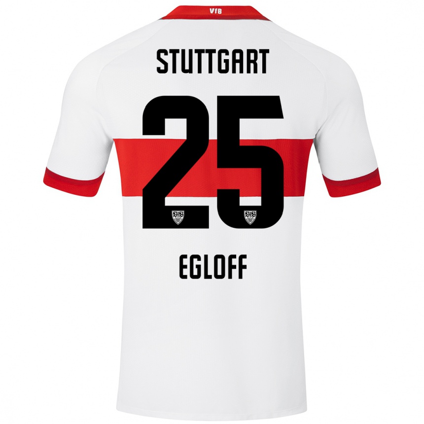 Hombre Fútbol Camiseta Lilian Egloff #25 Blanco Rojo 1ª Equipación 2024/25 México