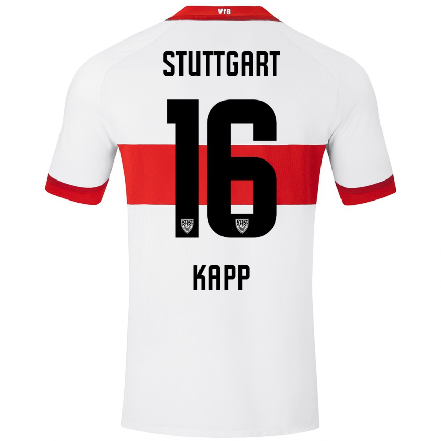 Hombre Fútbol Camiseta Patrick Kapp #16 Blanco Rojo 1ª Equipación 2024/25 México