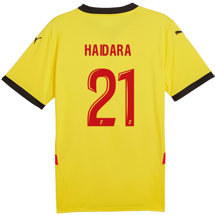 Hombre Fútbol Camiseta Massadio Haidara #21 Amarillo Rojo 1ª Equipación 2024/25 México